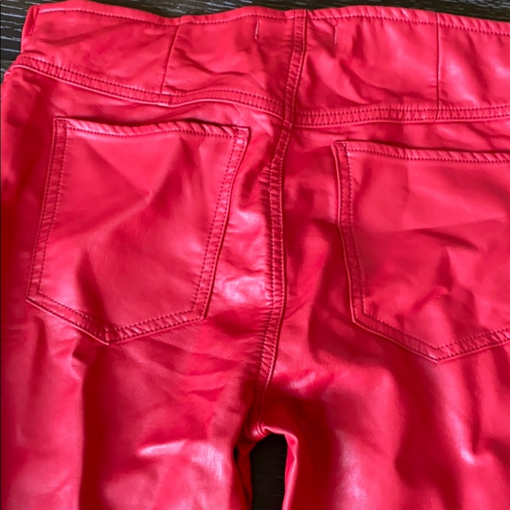 Red leather bellbottoms!!